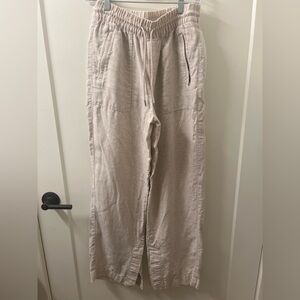 Women’s Athleta Retreat Linen High Rise, Wide leg Pants  Beige